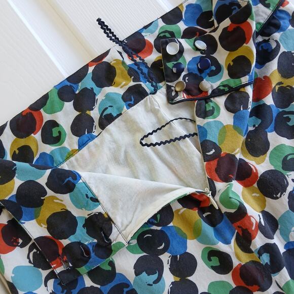 Edmé & Esyllte Bubble Finger Paints A-line Skirt size 4 REPAIRED lined cotton - Picture 5 of 13